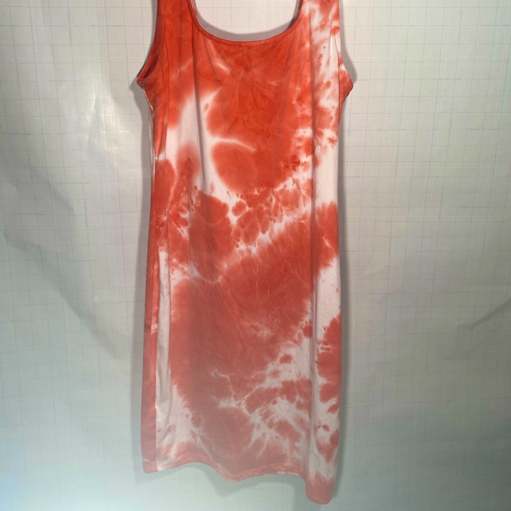 Womens dark peachy tie dye fitted dress